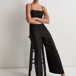 Ruched Crop Straight-Leg Jumpsuit
